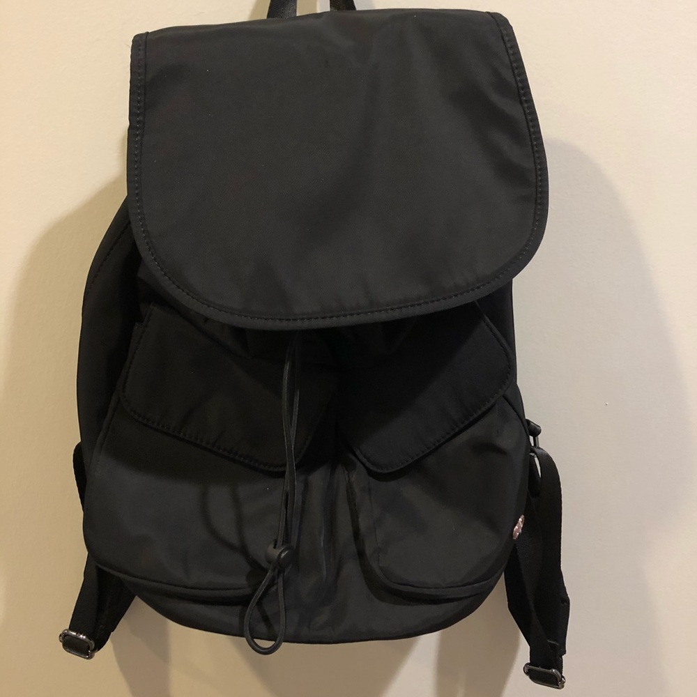 black bucket backpack